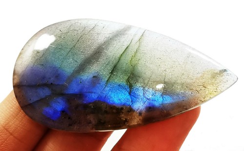 90.40 Ct Natural Black Labradorite Malti Blue Fire Cabochon Loose Gemstones - Picture 3 of 5