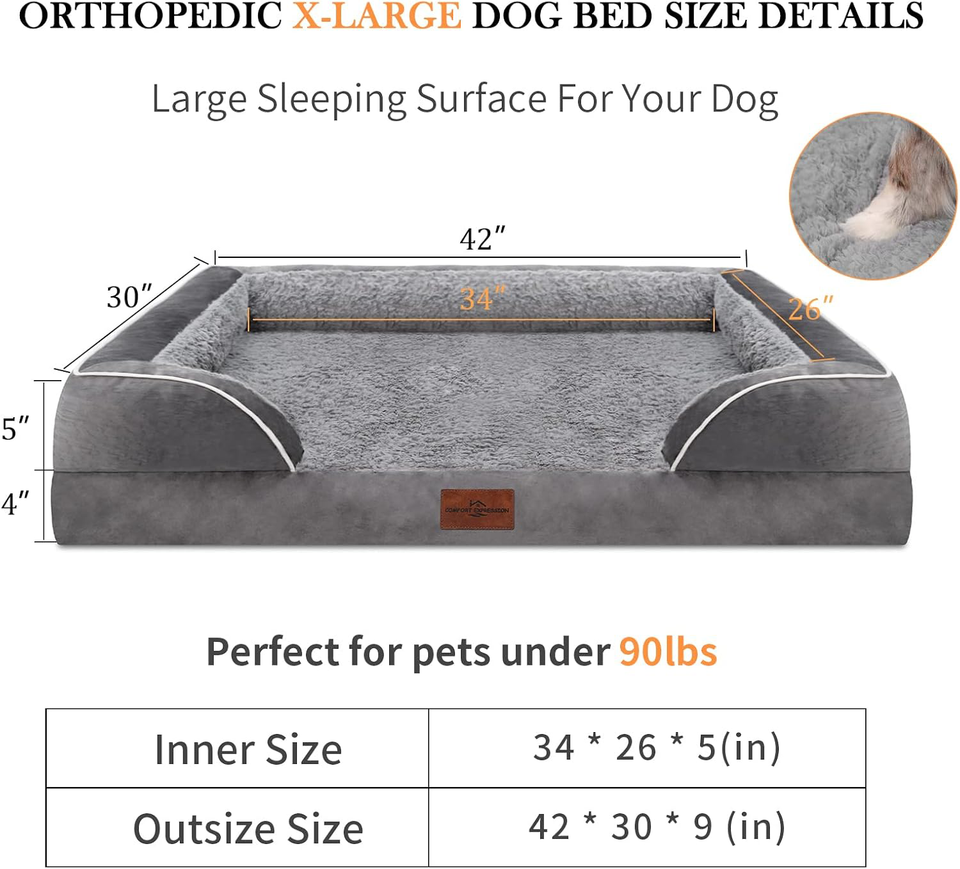 Comfort Expression Waterproof Orthopedic Dog Bed Foam Dog Beds for