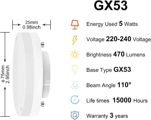 Gx53 2024 led 3000k