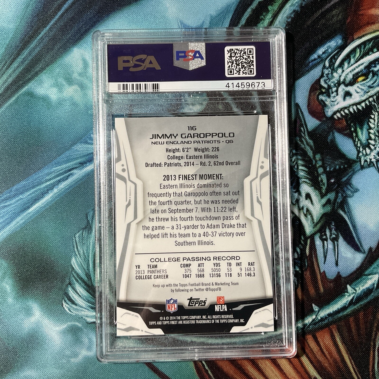 2014 TOPPS FINEST FOOTBALL Jimmy Garoppolo RC Rookie PSA 10 GEM view 6