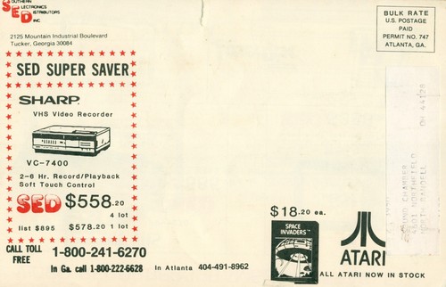 c1977 Southern Electronics Mailer Sound Chamber Cleveland Atari 2600 Fuzzbuster - 第 2/4 張圖片