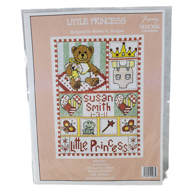 Little Princess Cross Stitch Kit Girl Birth Record Teddy Bear  Imaginating