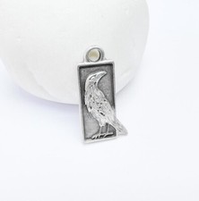 4 Raven Charm Bird Animal Pendant Wild charms Antique silver 25x10mm G36888