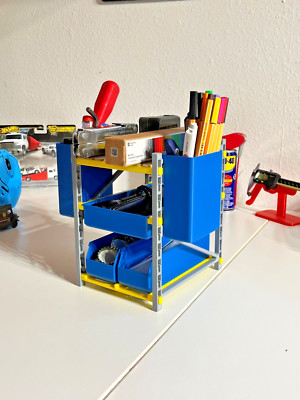 Modularer Schreibtisch Organiser mit Schublade, Boxensystem, Stifthalter,