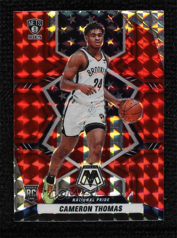 2021-22 Panini Mosaic National Pride Red Mosaic Prizm Cameron Thomas #255 1u6