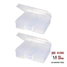 Photo Storage Boxes with Handle, Photo Organizers and Storage White - 2Pack