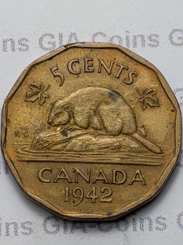 CANADA 1942 - TOMBAC - 5 FIVE CENTS  « KING GEORGE VI » - Photo 1 sur 6