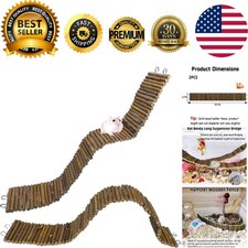 Rat Bendy Long Suspension Bridges Hamster Climbing Ladder Flexible Wooden Bri...