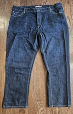 Tommy Hilfiger Jeans Mens 42x30 Blue Denim Straight Leg Classic Fit Casual Pants