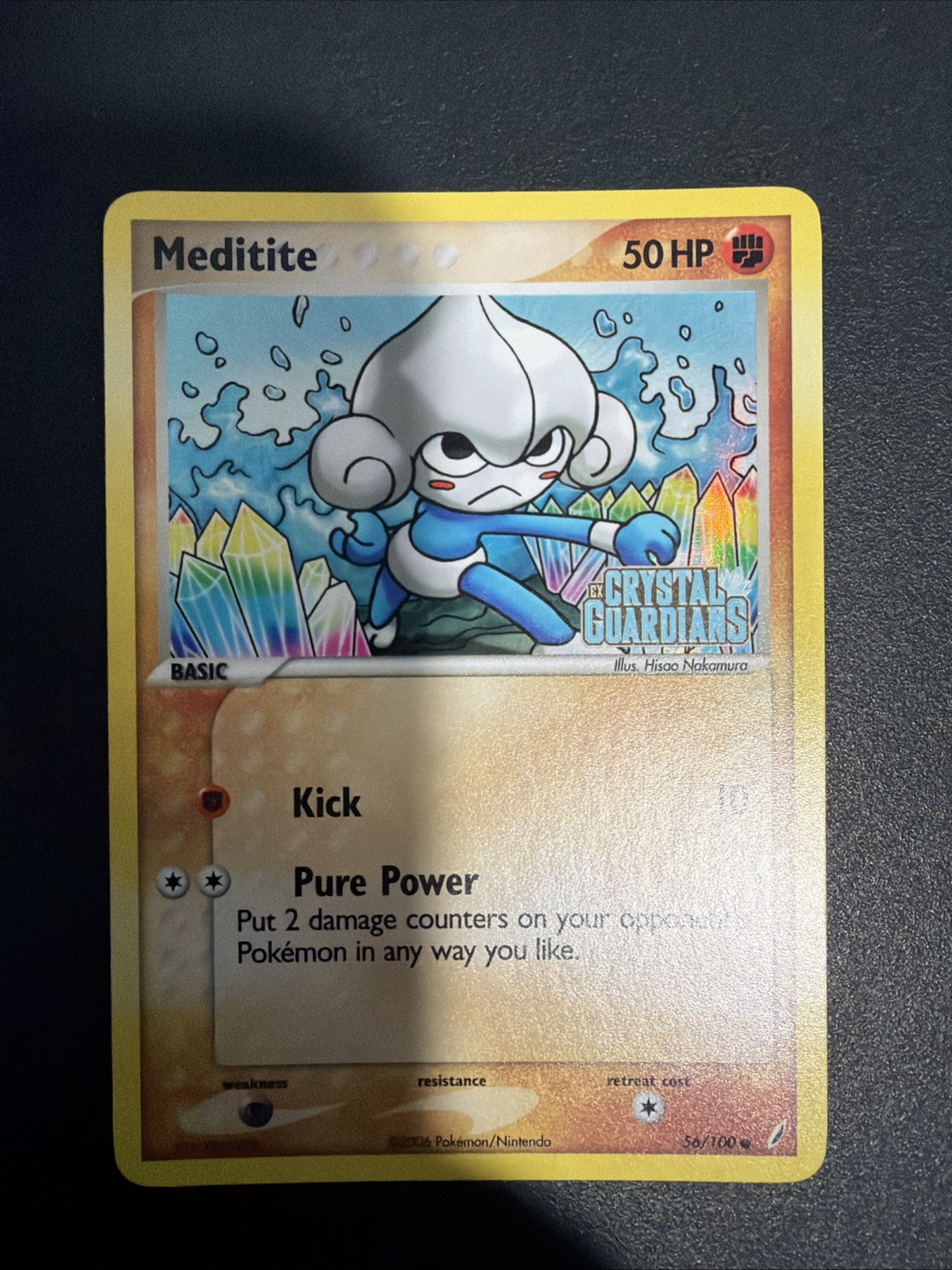 Pokemon - Meditite 56/100 Reverse Holo Stamped - EX Crystal Guardians NM