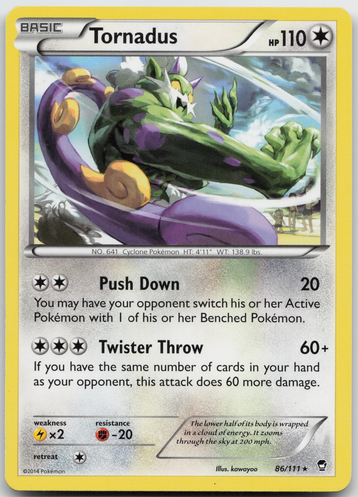 Tornadus Rare XY - Furious Fists 86/111 LP