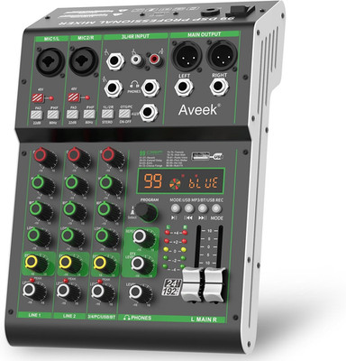 Audio Mixer,Professional Sound Board Mixing Console with USB Drive/Bluetooth/Com