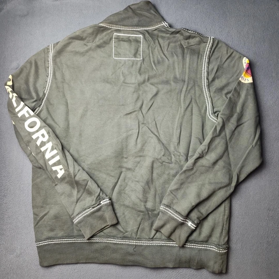 Chaqueta True Religion Para Hombre XL Verde Grande T Polar Cremallera Pista California Dreamin' Foto 4 de 4