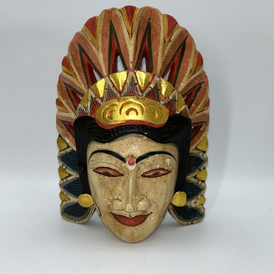 Hindu Indonesia Mythology Folk Art Wall Hand Carved And Painted Vintage