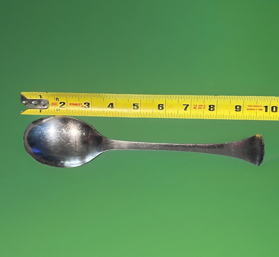 "Cuchara para servir sólida de cardo Dansk de 10"" de acero inoxidable hecha en Francia usada en excelente estado" Foto 3 de 3