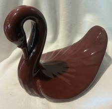 Vintage Swan Hand Towel Holder MCM Large Ceramic Glossy MAROON BURGANDY