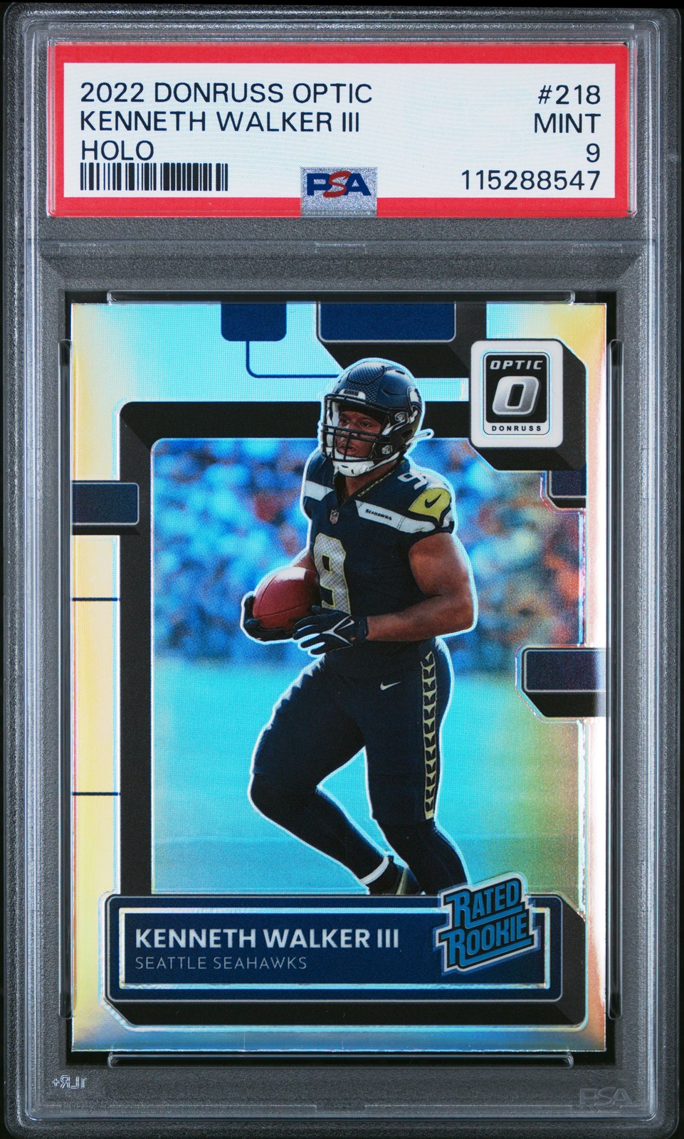2022 Panini Donruss Optic #218 Kenneth Walker III Holo PSA 9