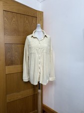 Pretty Little Thing Oversized Towelling Shirt Colour Cream Size 8