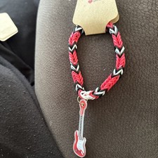 Rubberband Latex Free 1-Charm Handmade Bracelet
