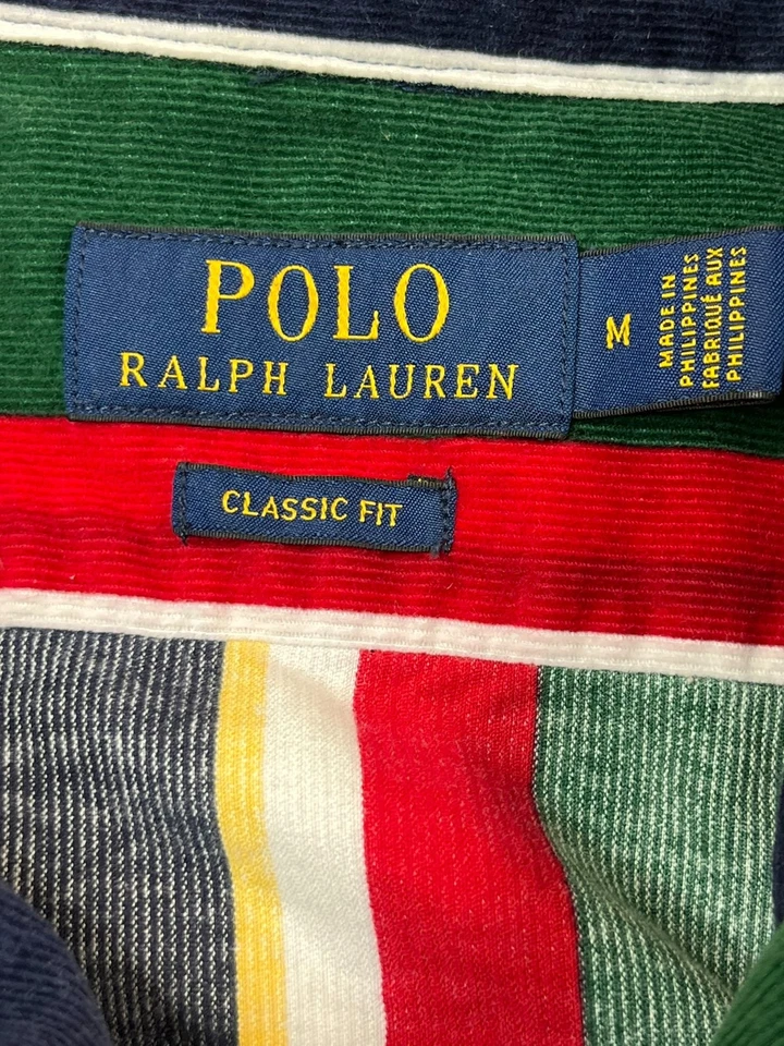 POLO Ralph Lauren Mens M Shirt Corduroy Multi-Color Striped Classic  Button Fron - Image 4 of 4