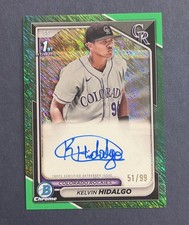 2024 Bowman Chrome Prospect Autographs Kelvin Hidalgo Green Grass /99