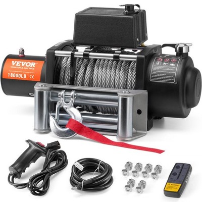 18000lb Pull Electric Winch 12V DC Motor 312.4:1 Gear Ratio Full Accessory