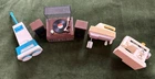 Vintage Galoob Sewing Machine Mini Wind Up Toy Barbie Size Mixer, Stereo, Waxer