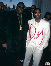 PUFF DADDY DIDDY SIGNED 14x11 PHOTO BAD BOY NOTORIOUS BIG (ACG CERT AG17074)