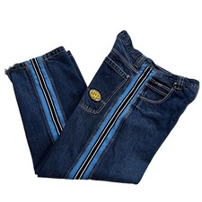 Southpole Y2K Baggy Wide Leg Blue Jeans Skater Side Panel size 34x31