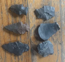 6 Native American Stone Points & Flake Tools Lot – Clinton County PA Find