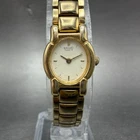 Seiko Watch Women 15mm Cream Dial Gold Tone Round Vinatge 1F20-5A79 New Battery