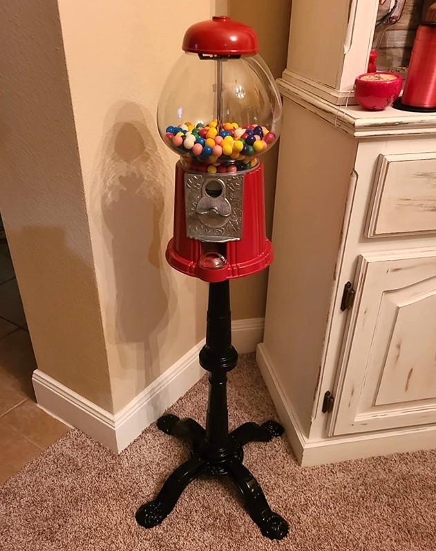 Retro Bubble Gum Vending Machine Vintage Style Candy Gum Ball Dispenser w Stand