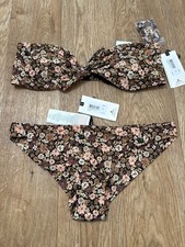 Ripcurl sea of dreams bandeau bikini set in multi print Size L UK 12