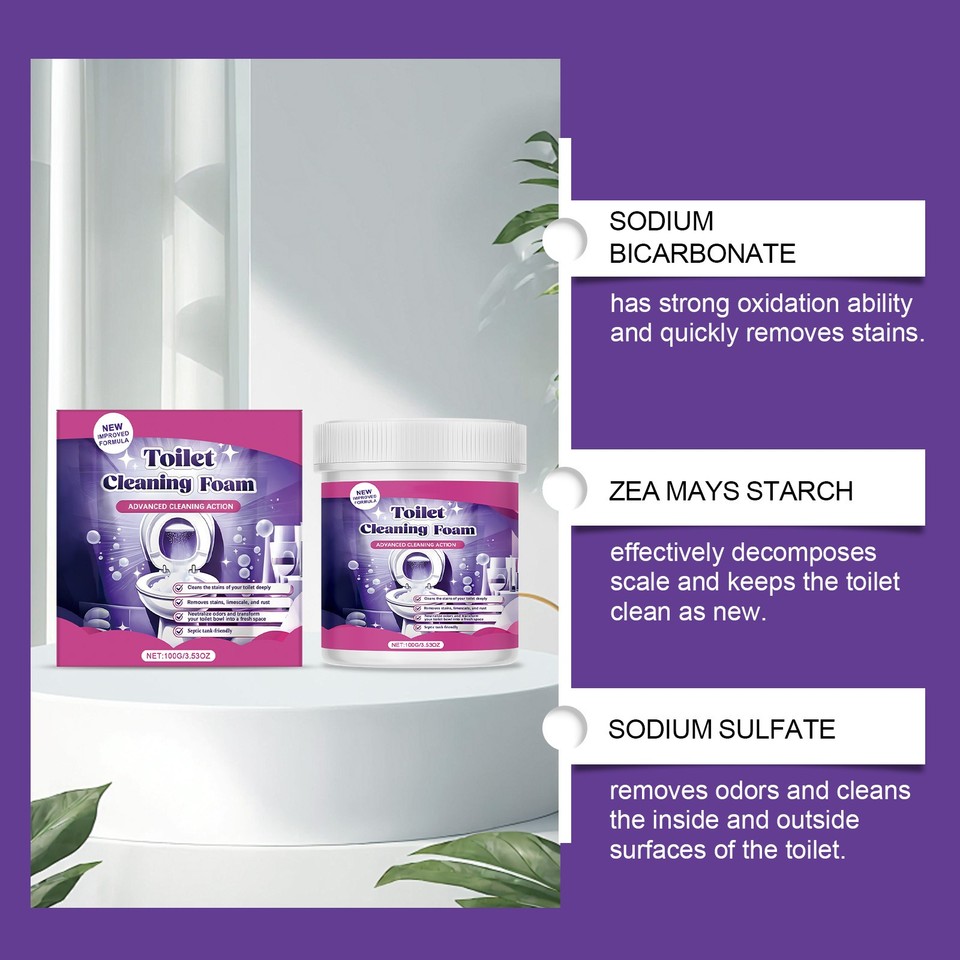 Fizzclean Toilet Cleaning Foam Cleaning Powder Touch Free Foaming ...