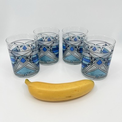 Frank Lloyd Wright Old Fashioned Glasses Butterfly Window Glasses Dana Thomas