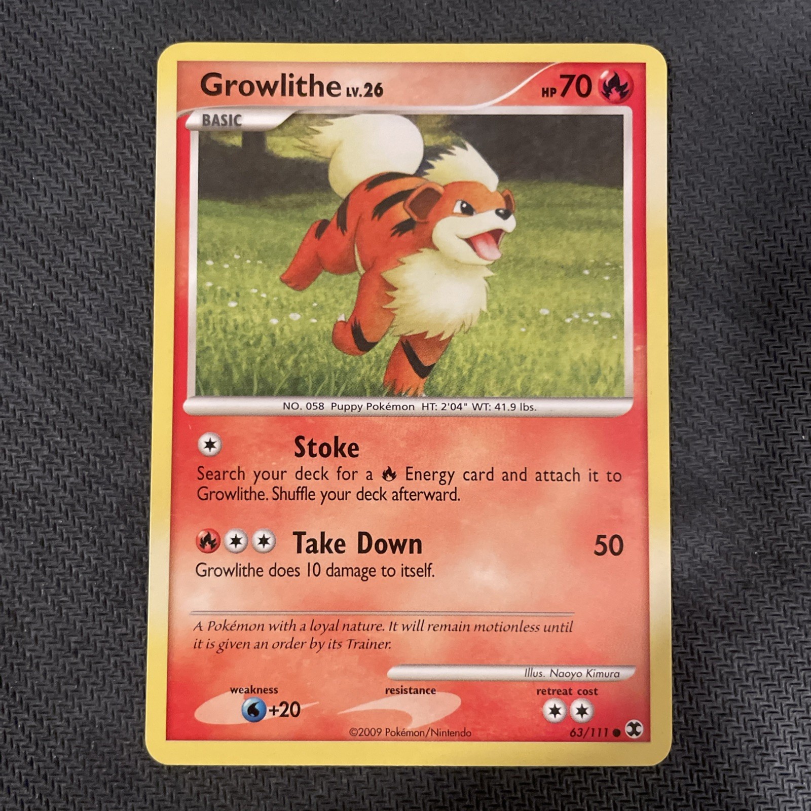 Growlithe 63/111 Pokemon Rising Rivals Common 2009 LP