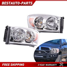 Headlights Assembly Leftright For Dodge Ram 1500 2500 3500 2006-2009 Chrome