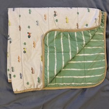 Cloud Island Cotton Baby Blanket Cars Trucks Vehicles Stripes Reversible Quilted