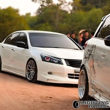 For 2008-2012 Honda Accord 4dr Sedan Led Evil Eye Headlights Wsequential Pair