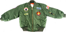 Aviator Jacket By Business Innovations Green US Patch Zip Jacket Kid Youth S 4/6
