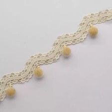 2m Long Retro Wave Curtain Trim with Beaded Embroidered Edge Lace Trimming Decor