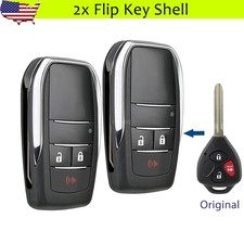 2 Upgrade Flip Key Fob Shell For Toyota Rav4 4runner Yaris Corolla Matrix Venza