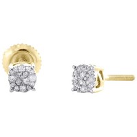 JFL 10K Gelbgold Diamant Ohrringe Stecker Unisex 4.5Mm 4 Krappen Rund 0.15 CT