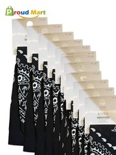 Lot of 12 Time Tru Bandana 100 Cotton Camo Print One Size Fits All Black/White