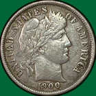 1900 Barber Dime Extremely Fine XF Coin, Scratch #38547