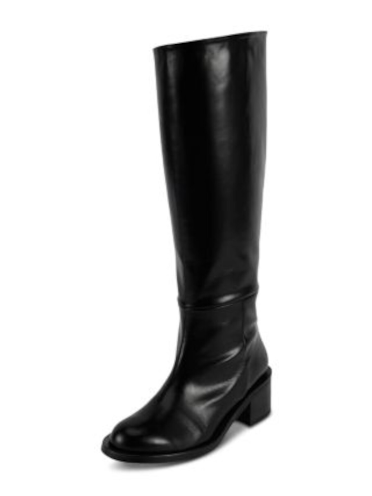 Женские черные кожаные сапоги REIKE NEN с круглым носком и блочным каблуком на мягкой подкладке 38