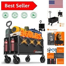 All-Terrain Folding Cart with 360  Wheels - Perfect for Grocery and Outdoor Use