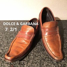 DOLCE& GABBANA Pointed Toe Loafer Shoes Brown Size 7.5 DG1225690
