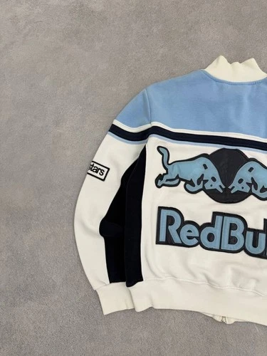 Vintage Red Bull Racing Biker Jacket Sweatshirt Motul Ducati Patches Y2K Hype image 16