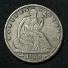 1855-O Silver Seated Liberty Half Dollar New Orleans Mint Very Fine Condition